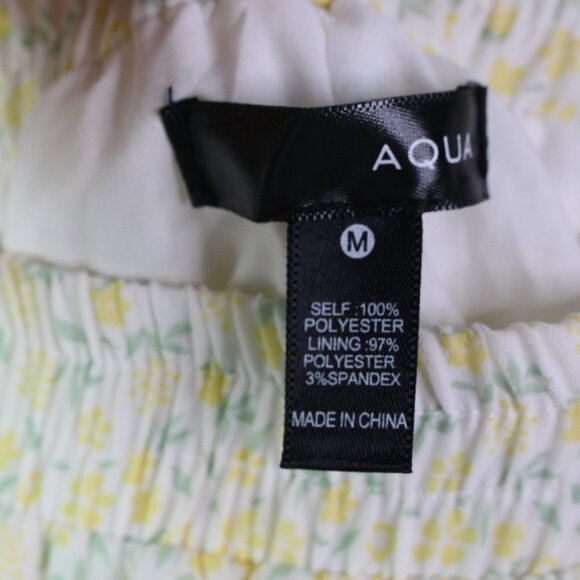 Aqua‎ Tiered Ruffled Floral Chiffon Mini Skirt Yellow Size M - Picture 4 of 7